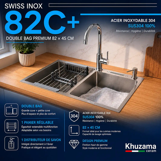 Evier Suiss Inox 82 C+ Double bag