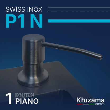 Evier P1 Noir "75/46cm" - Swiss INOX 🇮🇹