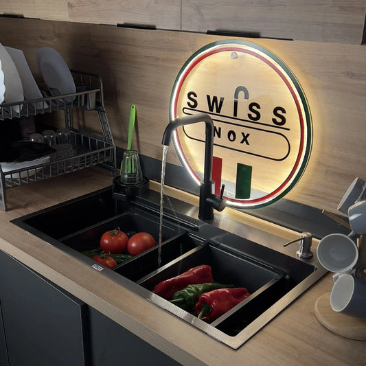 Evier P82 Noir 32 pouces!! - Swiss INOX 🇮🇹