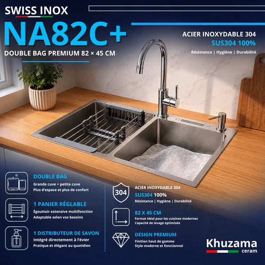 Evier Suiss Inox NA82 C+ Double bag