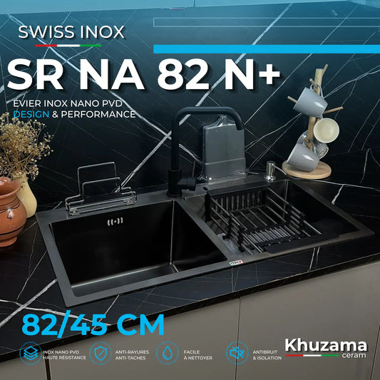 Evier Suiss Inox SR NA 82 N+ NANO Double Bag